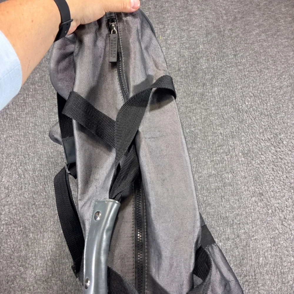 Versace Parfums Duffle Bag Large Gray Textured Travel Gym Weekender Vacation